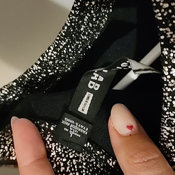 Gold and Black Sparkly Crop Top - Picture 4 of 5